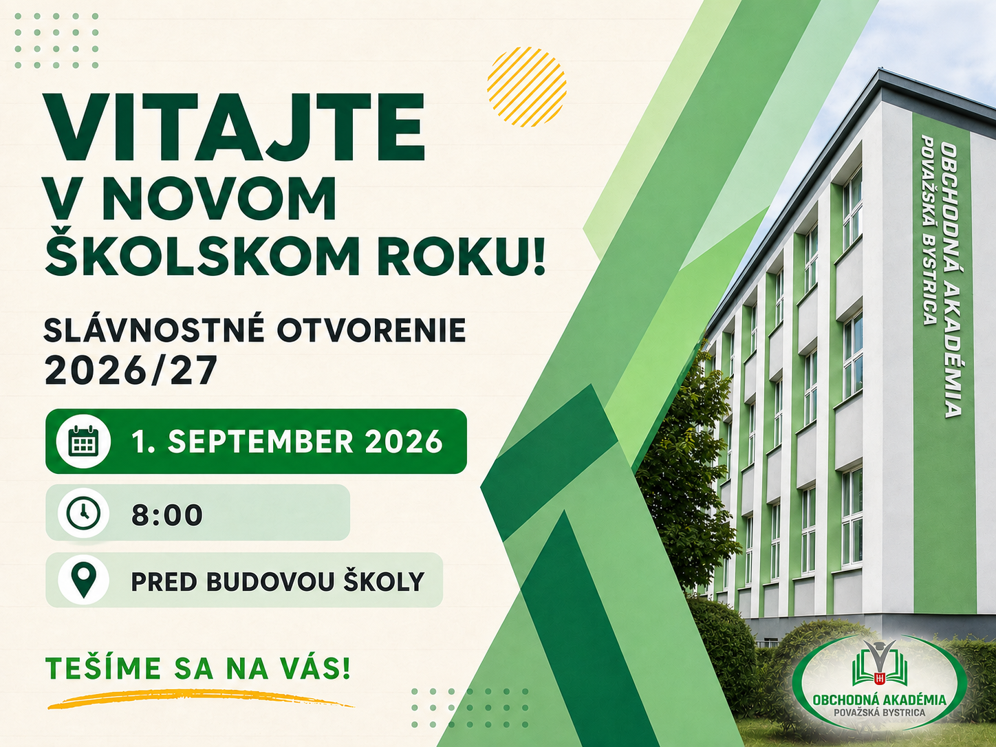Slávnostné otvorenie školského roka 2026